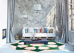 Tapete redondo - Chia (verde/bege)