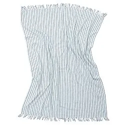 Cobertores - Rumi stripe cotton throw (azul claro/azul marinho/creme)