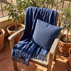 Cobertores - Veya cotton throw (azul-marinho)