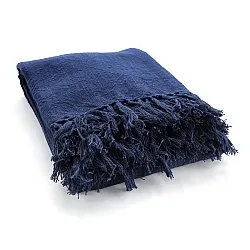 Cobertores - Veya cotton throw (azul-marinho)