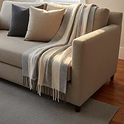 Mantas - Manta em mistura de lã - Beatriz Stripe (preto/branco)