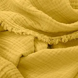 Mantas - Manta de musselina - Dorena (amarelo mostarda)