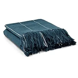 Mantas - Manta de algodão - Martina Stripe (azul/branco)