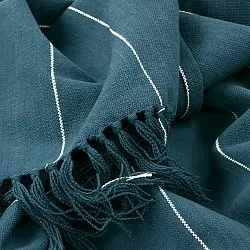 Mantas - Manta de algodão - Martina Stripe (azul/branco)