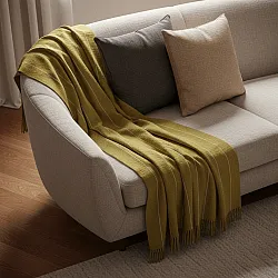 Mantas - Manta de algodão - Martina Stripe (verde/branco)