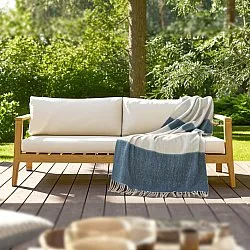 Manta em mistura de lã - Carrie (azul)