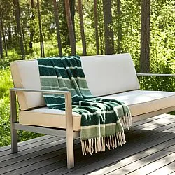 Manta em mistura de lã - Charlotte (verde)