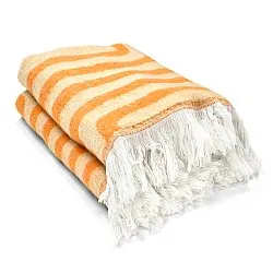 Mantas - Manta em mistura de lã - Melody (bege/laranja)