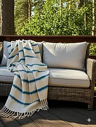 Manta em mistura de lã - Miranda (azul)