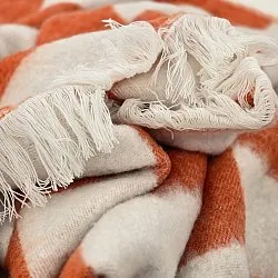 Mantas - Manta em mistura de lã - Audrey Check (rosa/branco sujo)