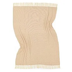 Mantas - Manta de algodão - Denisa Fishbone (bege/branco)