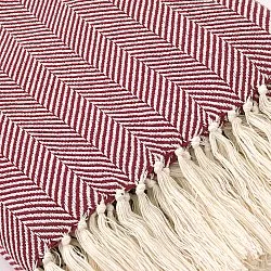 Mantas - Manta de algodão - Denisa Fishbone (vermelho/branco)