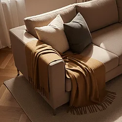 Mantas - Manta em mistura de lã - Samantha (marrom)