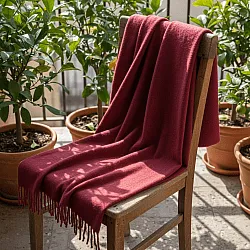 Mantas - Manta em mistura de lã - Samantha (vermelho escuro)