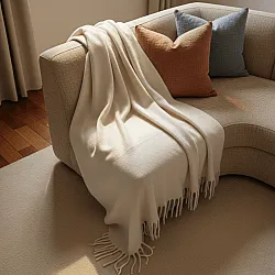 Manta em mistura de lã - Samantha (offwhite)