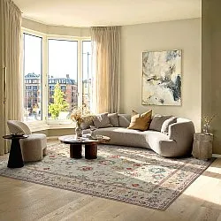 Tapete de tecelagem plana - Adira (cinza/rosa)