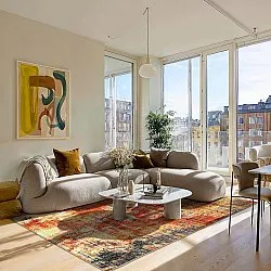 Tapete de tecelagem plana - Bechar (vermelho/multi)