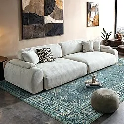 Tapete de tecelagem plana - Benaluna (azul/verde)