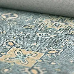 Tapete de tecelagem plana - Benaluna (azul/verde)