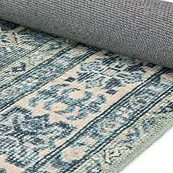 Tapete de tecelagem plana - Benaluna (azul/verde)