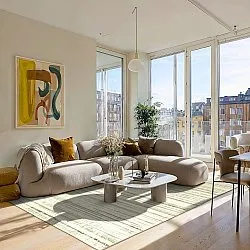 Tapete de tecelagem plana - Delara (bege)