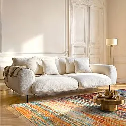 Tapete de tecelagem plana - Kazea (laranja/multicolor)