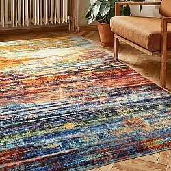 Tapete de tecelagem plana - Kazea (laranja/multicolor)