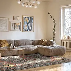 Tapete de tecelagem plana - Kordava (cinza/vermelho)