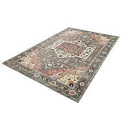 Tapete de tecelagem plana - Kordava (cinza/vermelho)