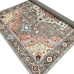 Tapete de tecelagem plana - Kordava (cinza/vermelho)