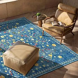 Tapete de tecelagem plana - Nabilar (azul)