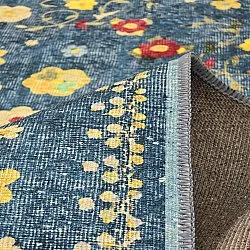 Tapete de tecelagem plana - Nabilar (azul)