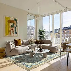 Tapete de tecelagem plana - Noura (azul)