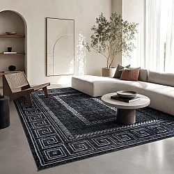 Tapete de tecelagem plana - Ankara Versace (preto)