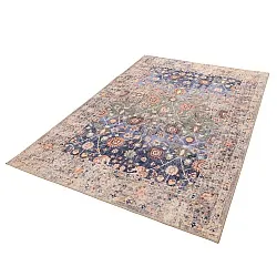 Tapete de tecelagem plana - Bouhjar (azul-marinho/multi)