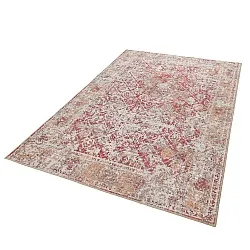 Tapete de tecelagem plana - Douz (vermelho/bege)