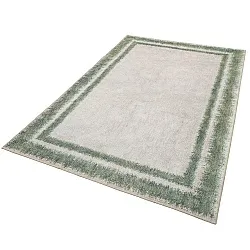 Tapete de tecelagem plana - Eldoret (creme/verde)
