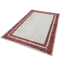Tapete de tecelagem plana - Eldoret (creme/vermelho)