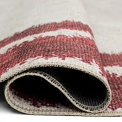 Tapete de tecelagem plana - Eldoret (creme/vermelho)