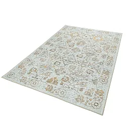 Tapete de tecelagem plana - Fernana (branco/ouro)