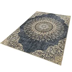 Tapete de tecelagem plana - Sandrigo (preto/ouro)