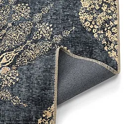 Tapete de tecelagem plana - Sandrigo (preto/ouro)