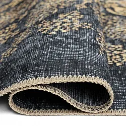 Tapete de tecelagem plana - Sandrigo (preto/ouro)
