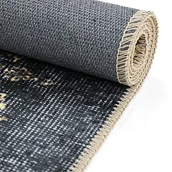 Tapete de tecelagem plana - Sandrigo (preto/ouro)
