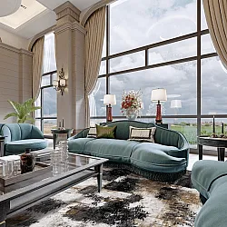 Tapete Wilton - Flores (preto/marrom/branco)