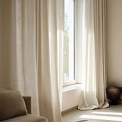 Cortinas - Cortina imitação de linho Andrada (bege)