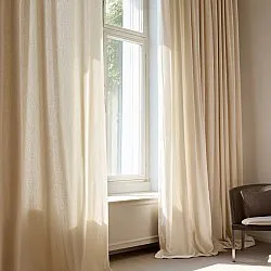 Cortinas - Cortina imitação de linho Andrada (marrom)