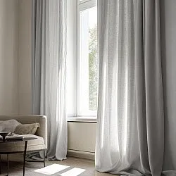 Cortinas - Cortina imitação de linho Andrada (cinza)