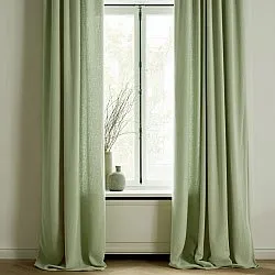 Cortinas - Cortina imitação de linho Andrada (verde claro)