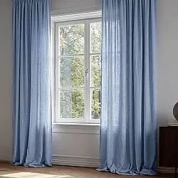 Cortinas - Cortina imitação de linho Andrada (azul escuro)